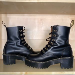 Dr. Martens:Leona Womens Vintage Smooth Leather Heeled boots; lightly worn